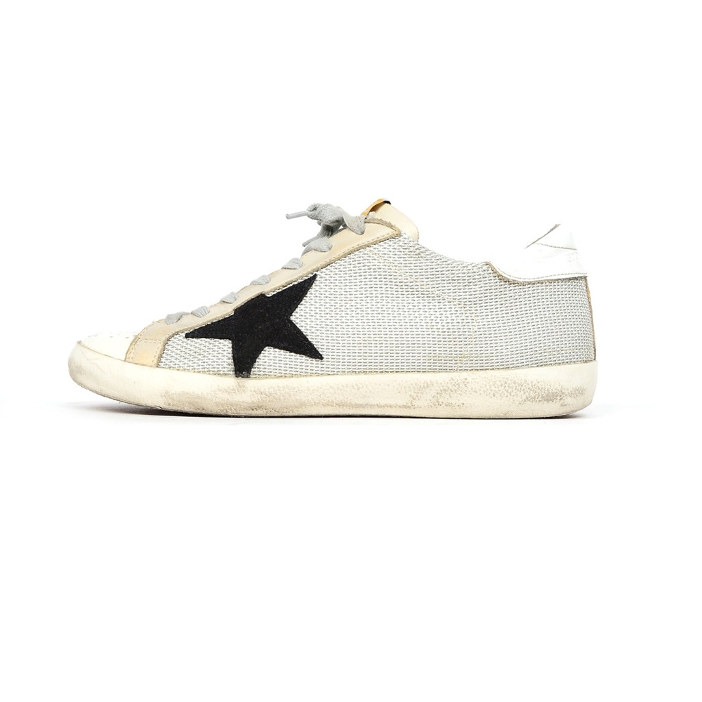 Golden Goose Cream/Grey Superstar Low Tops Sz 39